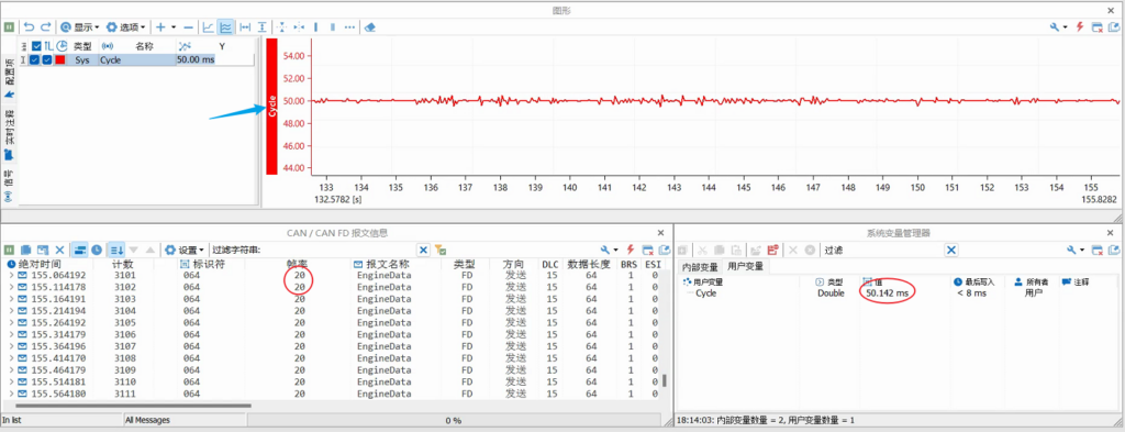 TSMaster小功能之如何在图形中监控某一条DBC报文发送周期